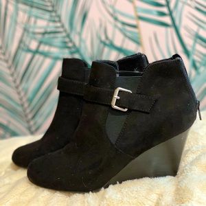 Black Suede Wedges (Closed Toe)